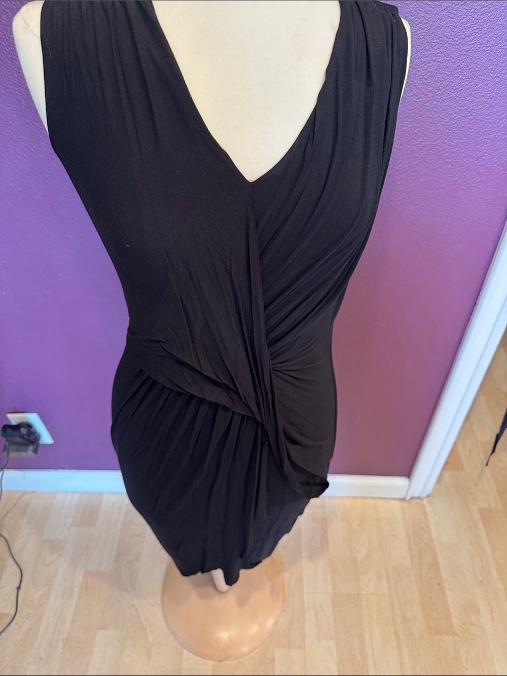 Bailey 44 Black Twisted Drape Sleeveless Dress